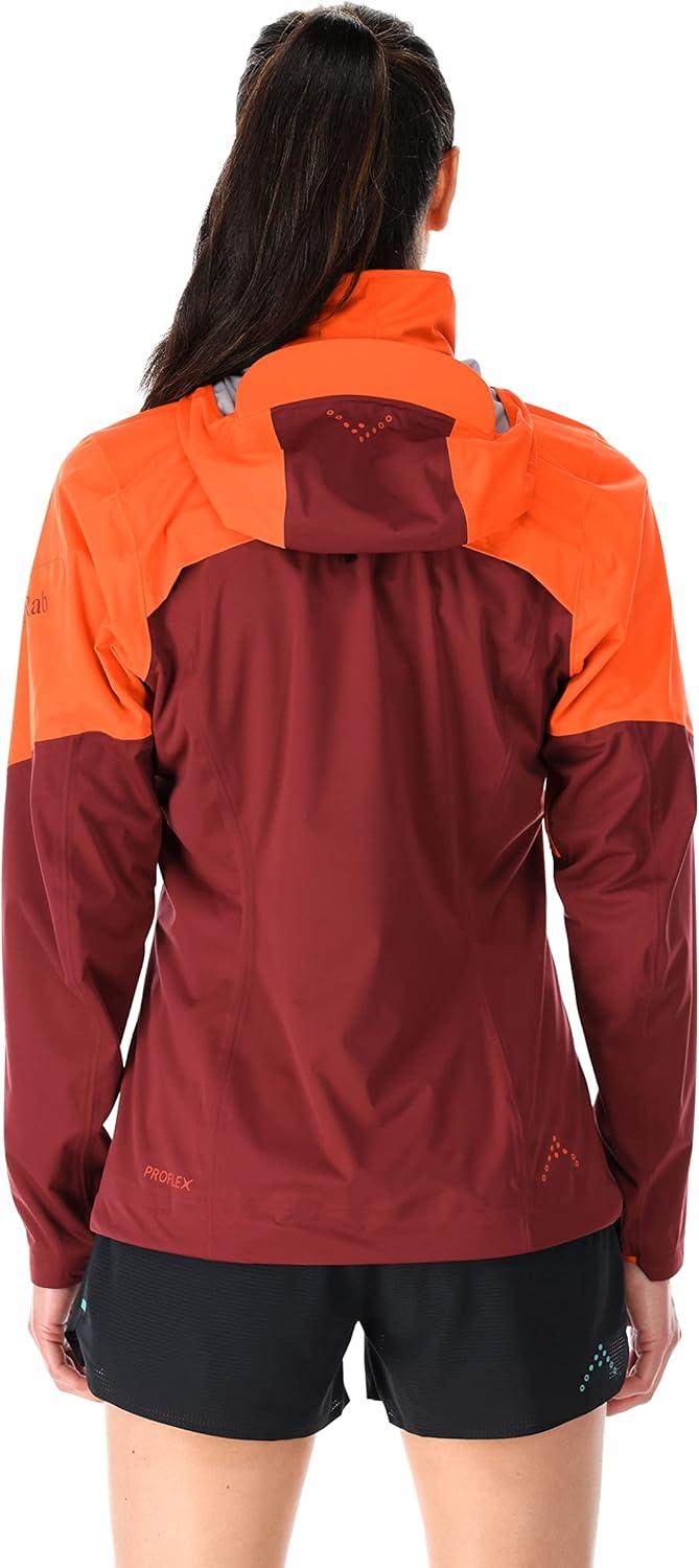 imageRab Womens Kinetic Ultra Stretch Waterproof Breathable Jacket for Hiking and Trail RunningRed GrapefruitDeep Heather