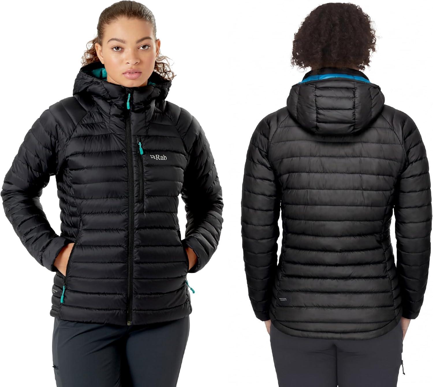 imageRab Womens Microlight Alpine 700Fill Down Hooded Puffer Jacket for Hiking amp SkiingBlack