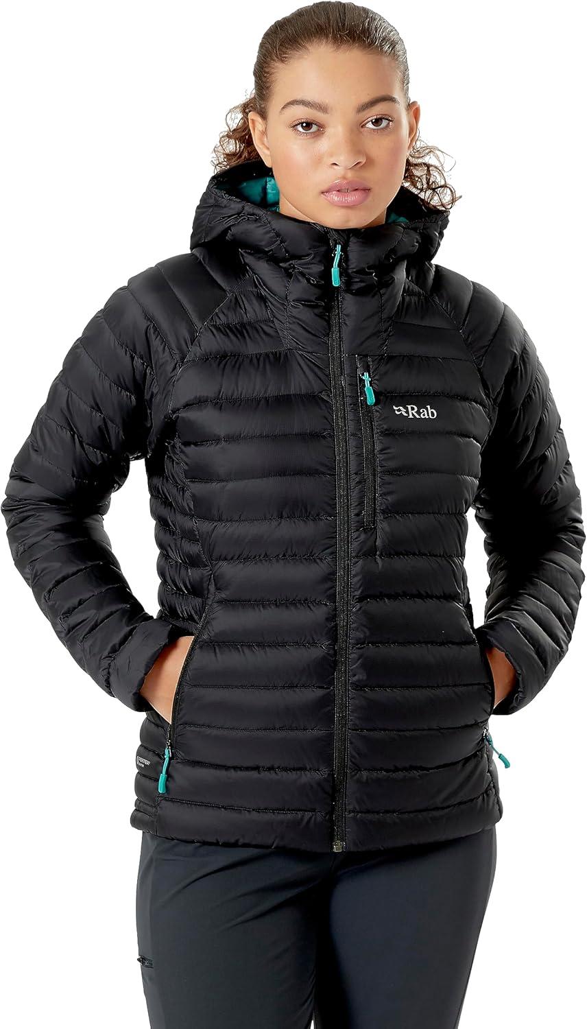 imageRab Womens Microlight Alpine 700Fill Down Hooded Puffer Jacket for Hiking amp SkiingBlack