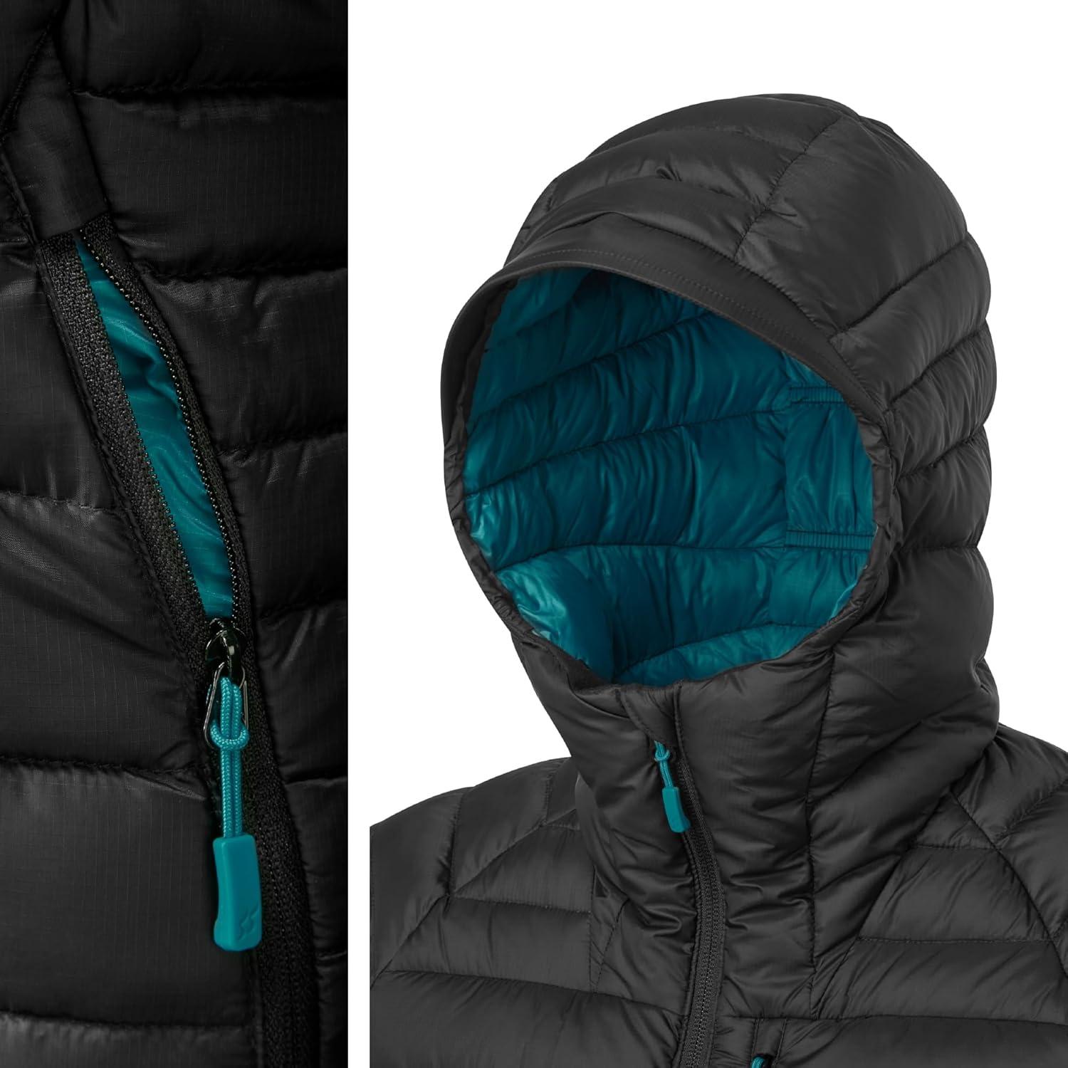 imageRab Womens Microlight Alpine 700Fill Down Hooded Puffer Jacket for Hiking amp SkiingBlack