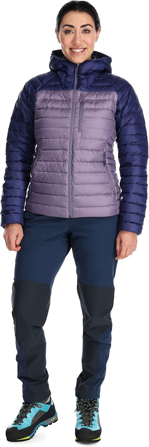 imageRab Womens Microlight Alpine 700Fill Down Hooded Puffer Jacket for Hiking amp SkiingPatriot BluePurple Sage