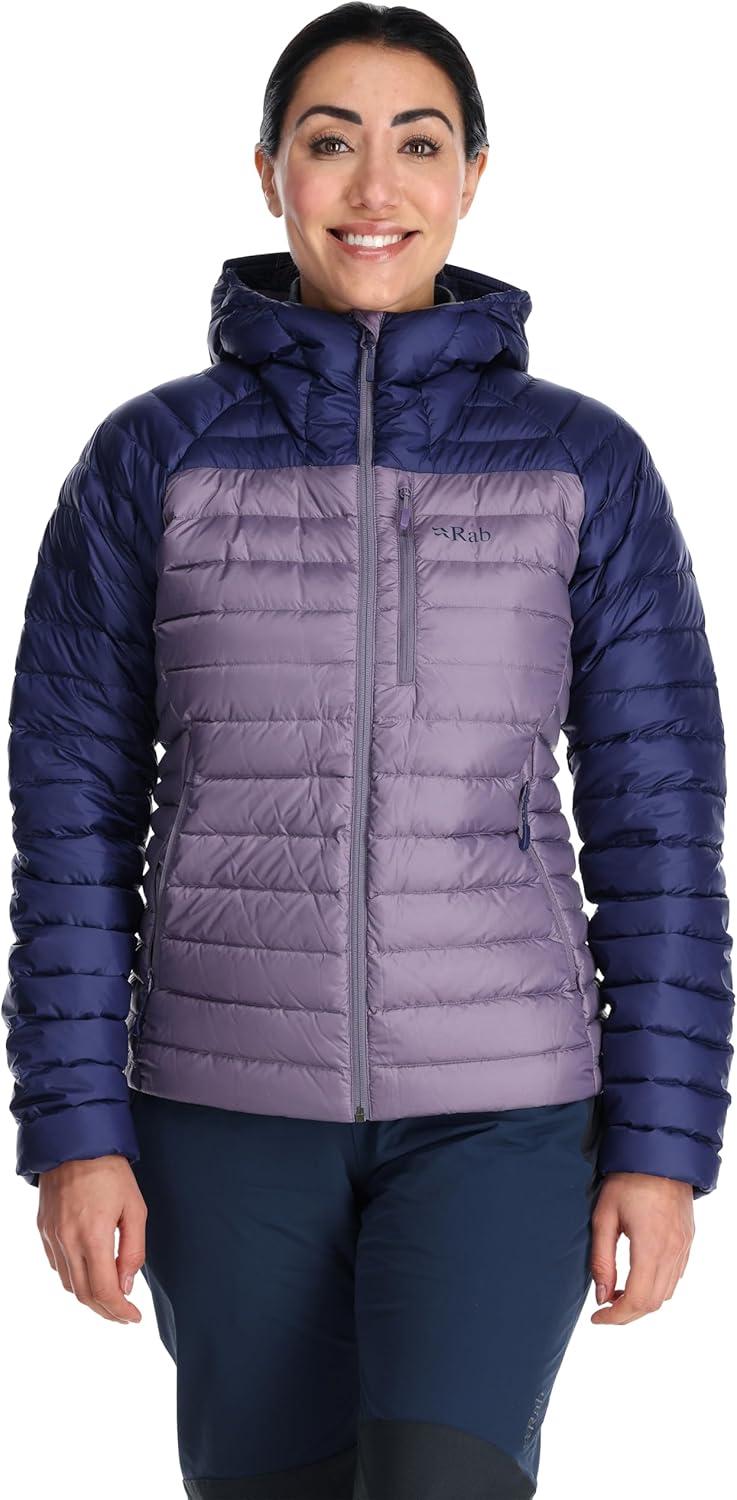 imageRab Womens Microlight Alpine 700Fill Down Hooded Puffer Jacket for Hiking amp SkiingPatriot BluePurple Sage