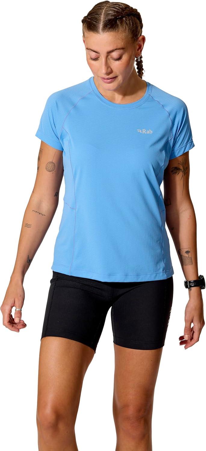 imageRab Womens Sonic Ultra Tee Shirt Lightweight QuickDrying TShirt for Hiking amp Trail RunningBluebirdLight Zinc