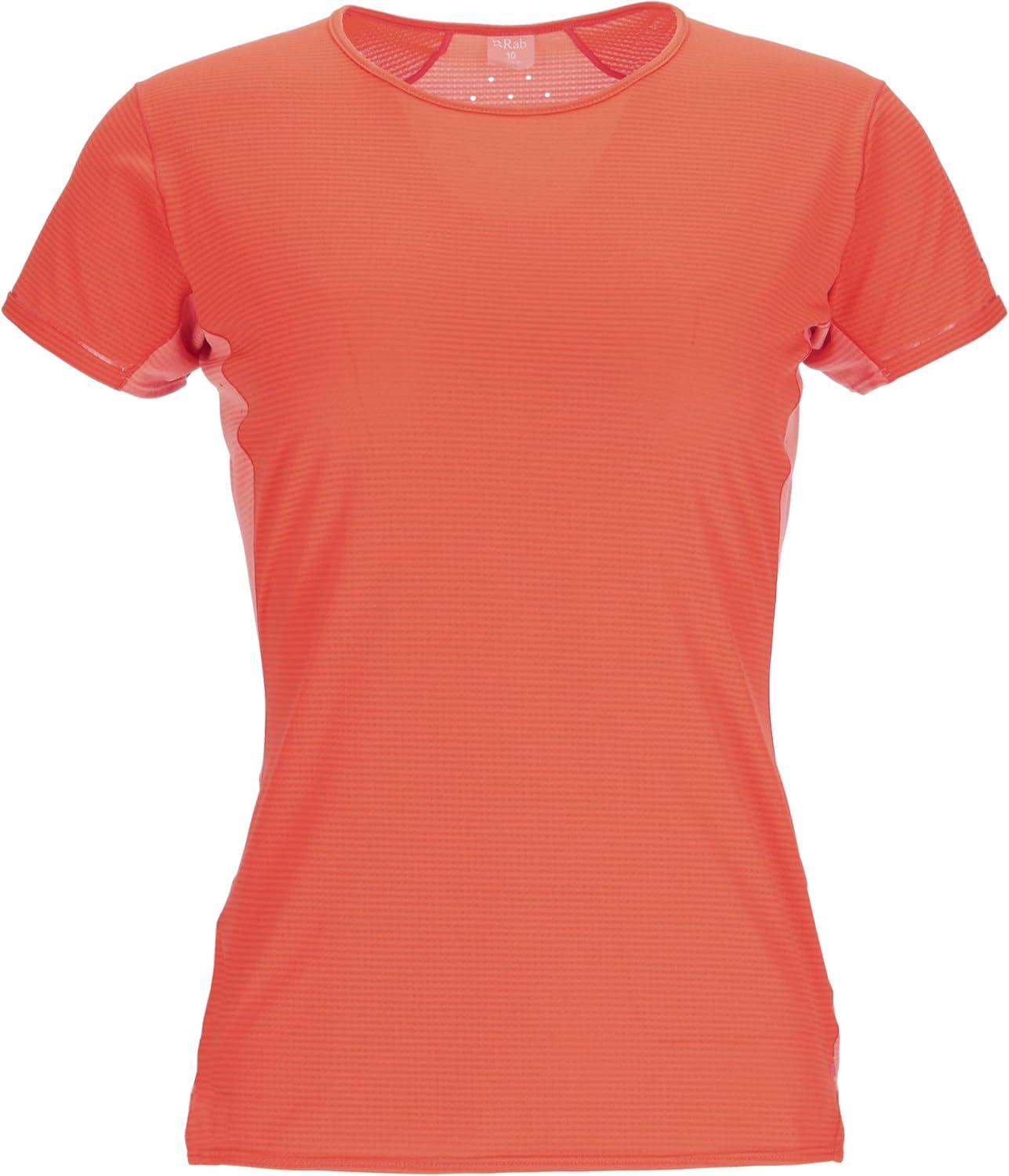 imageRab Womens Sonic Ultra Tee Shirt Lightweight QuickDrying TShirt for Hiking amp Trail RunningRed GrapefruitReef