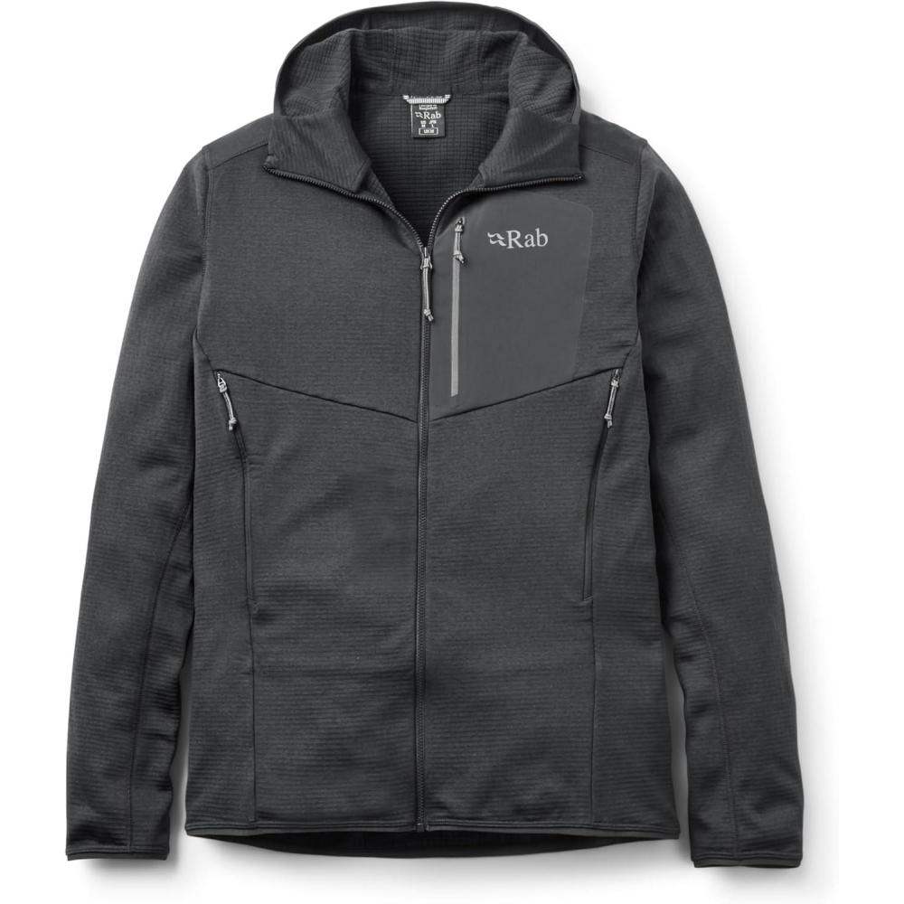 imageRab Mens Ascendor Hoody  Fleece FullZip Jacket for Climbing Skiing amp MountaineeringBlack