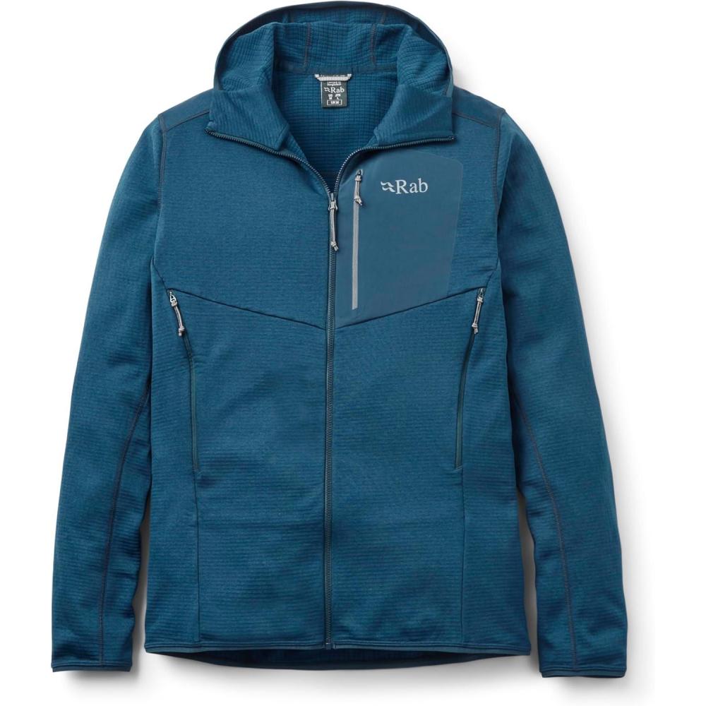 imageRab Mens Ascendor Hoody  Fleece FullZip Jacket for Climbing Skiing amp MountaineeringTempest Blue