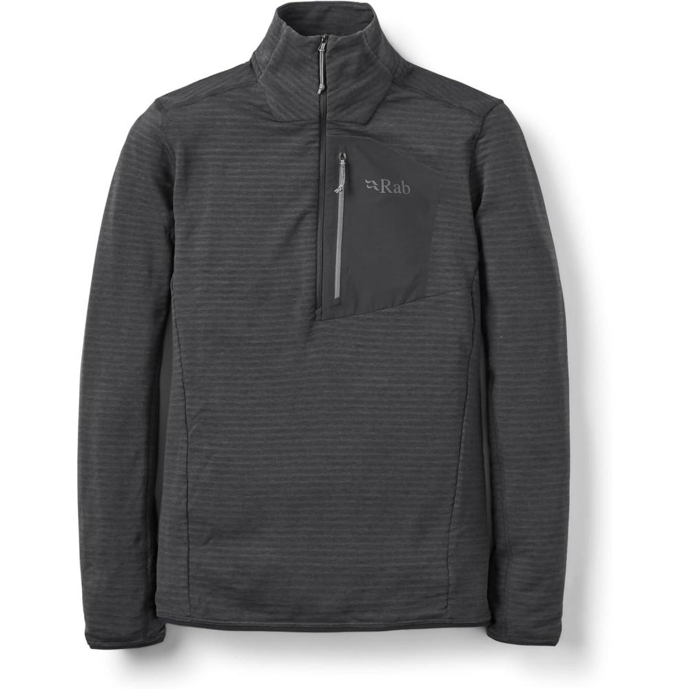 imageRab Mens Ascendor Light PullOn HalfZip Fleece for Climbing Skiing amp MountaineeringBlack