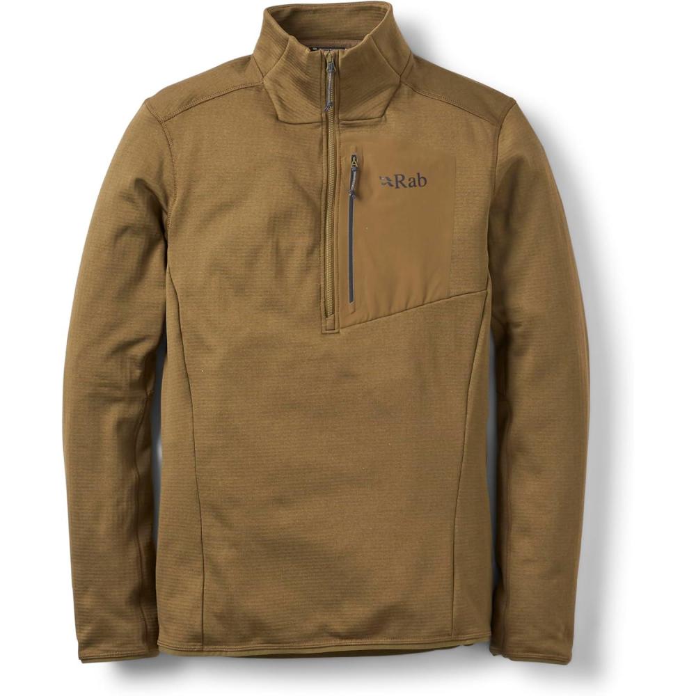 imageRab Mens Ascendor PullOn  HalfZip Fleece Jacket for Skiing Climbing amp MountaineeringOak
