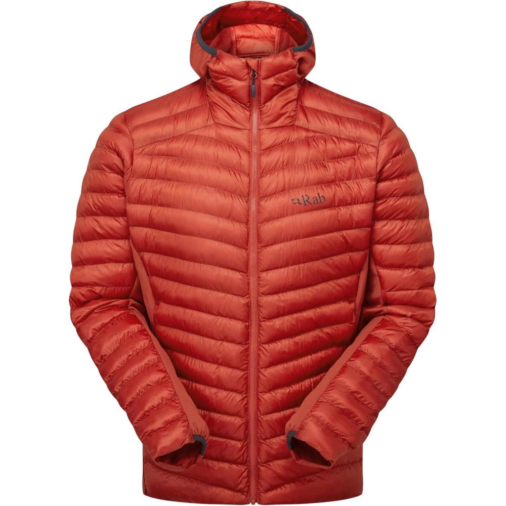 imageRab Mens Cirrus Flex Hoodie Jacket Lightweight Insulated Puffer Coat for HikingTuscan Red