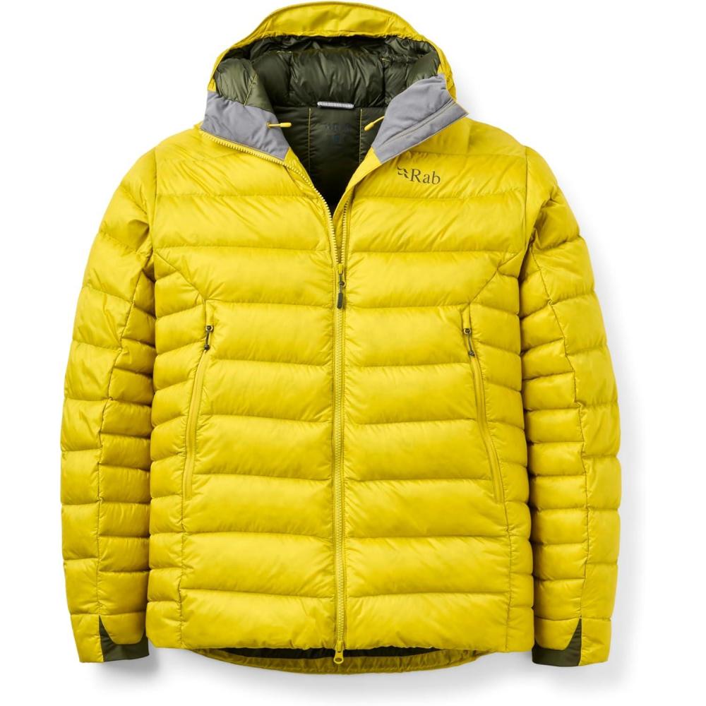 imageRab Mens Electron Pro 800Fill Down Hooded Jacket for Climbing amp MountaineeringDark Pollen