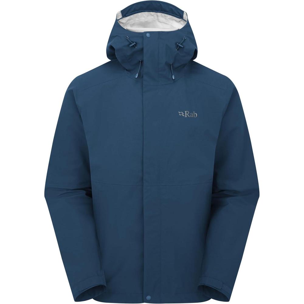 imageRab Mens Firewall Jacket Lightweight Waterproof Hooded Coat for Climbing amp HikingTempest Blue