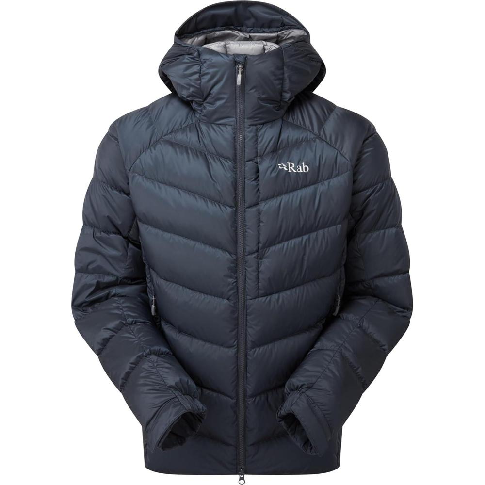 imageRab Mens Glaceon Pro Down Jacket Lightweight Down Coat for Hiking Climbing amp MountaineeringBeluga