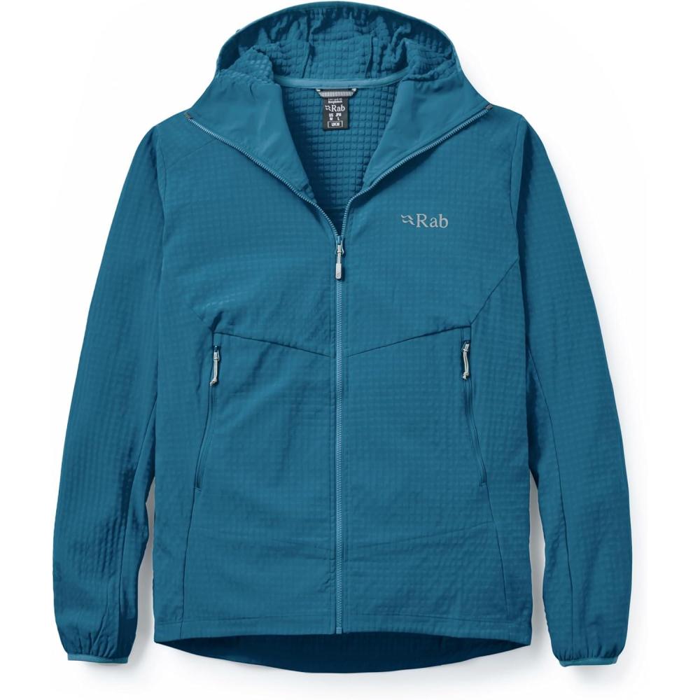 imageRab Mens Quantra Pro Hoody  Breathable Fleece Jacket for Hiking Climbing amp SkiingTempest Blue