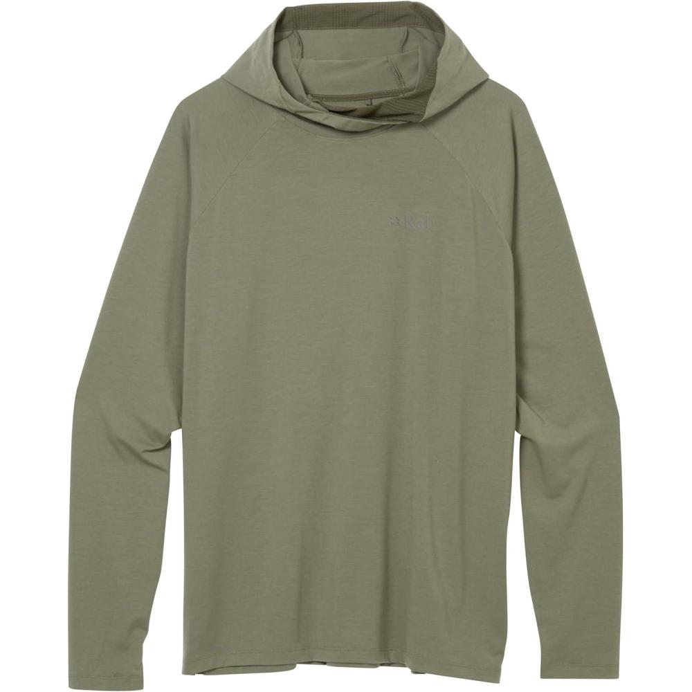 imageRab Mens Rivelin Hoody  Lightweight Breathable Hooded Midlayer for Hiking amp ClimbingLight Khaki