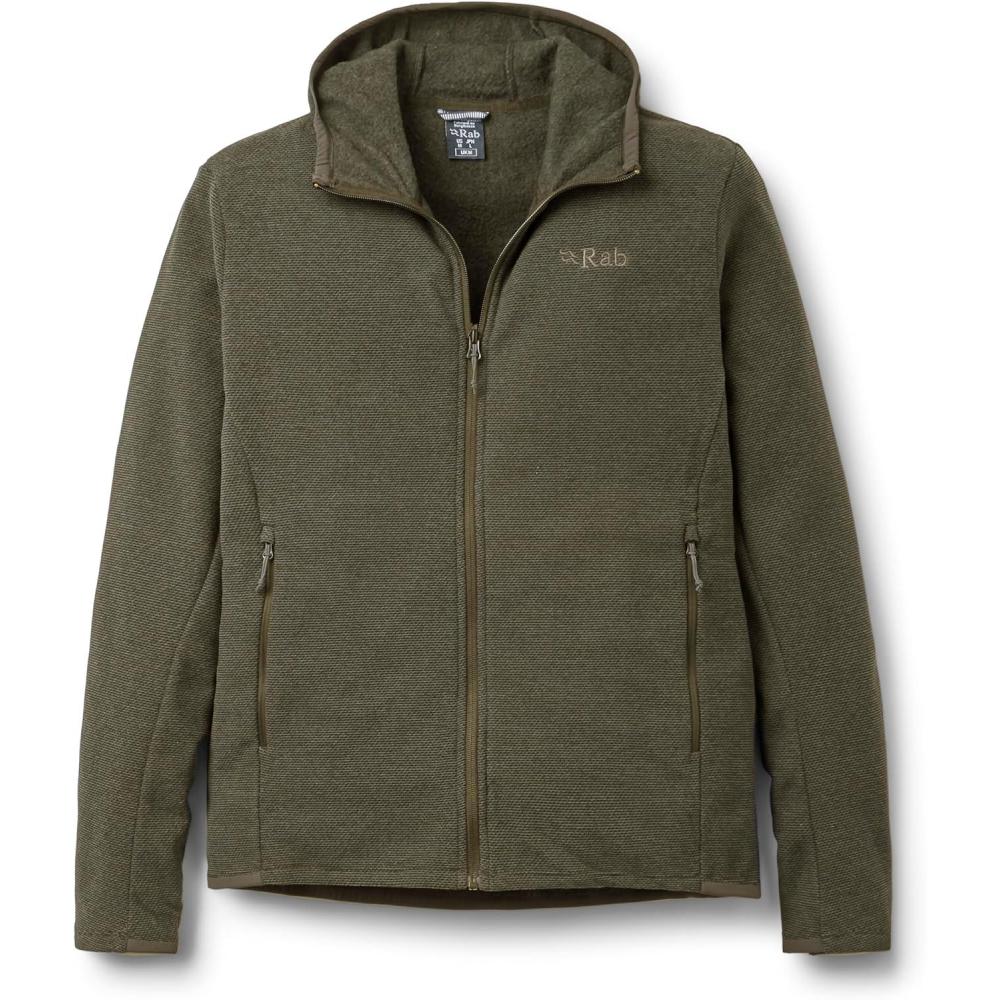 imageRab Mens Stavel Hoody Warm Midweight Fleece Jacket for Hiking Climbing amp SkiingArmy