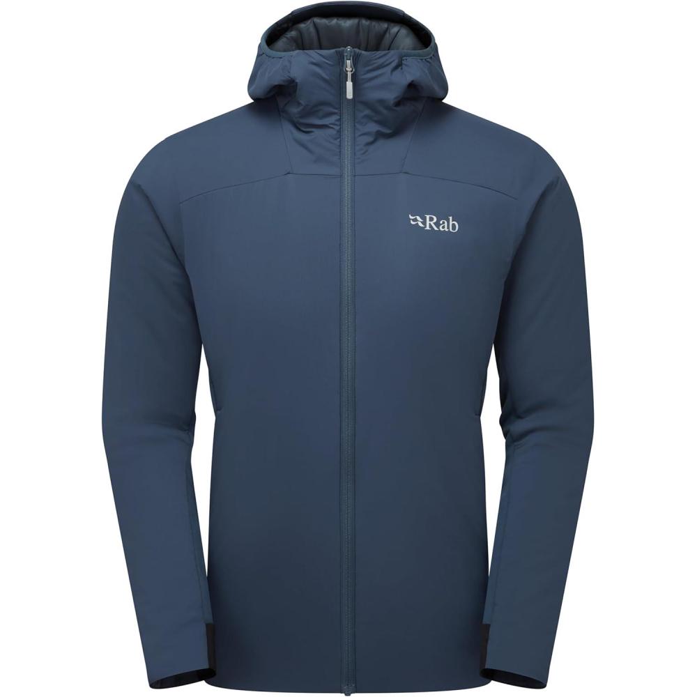 imageRab Mens Xenair Alpine Flex Jacket Hooded Synthetic Insulated Coat for Hiking amp MountaineeringTempest Blue