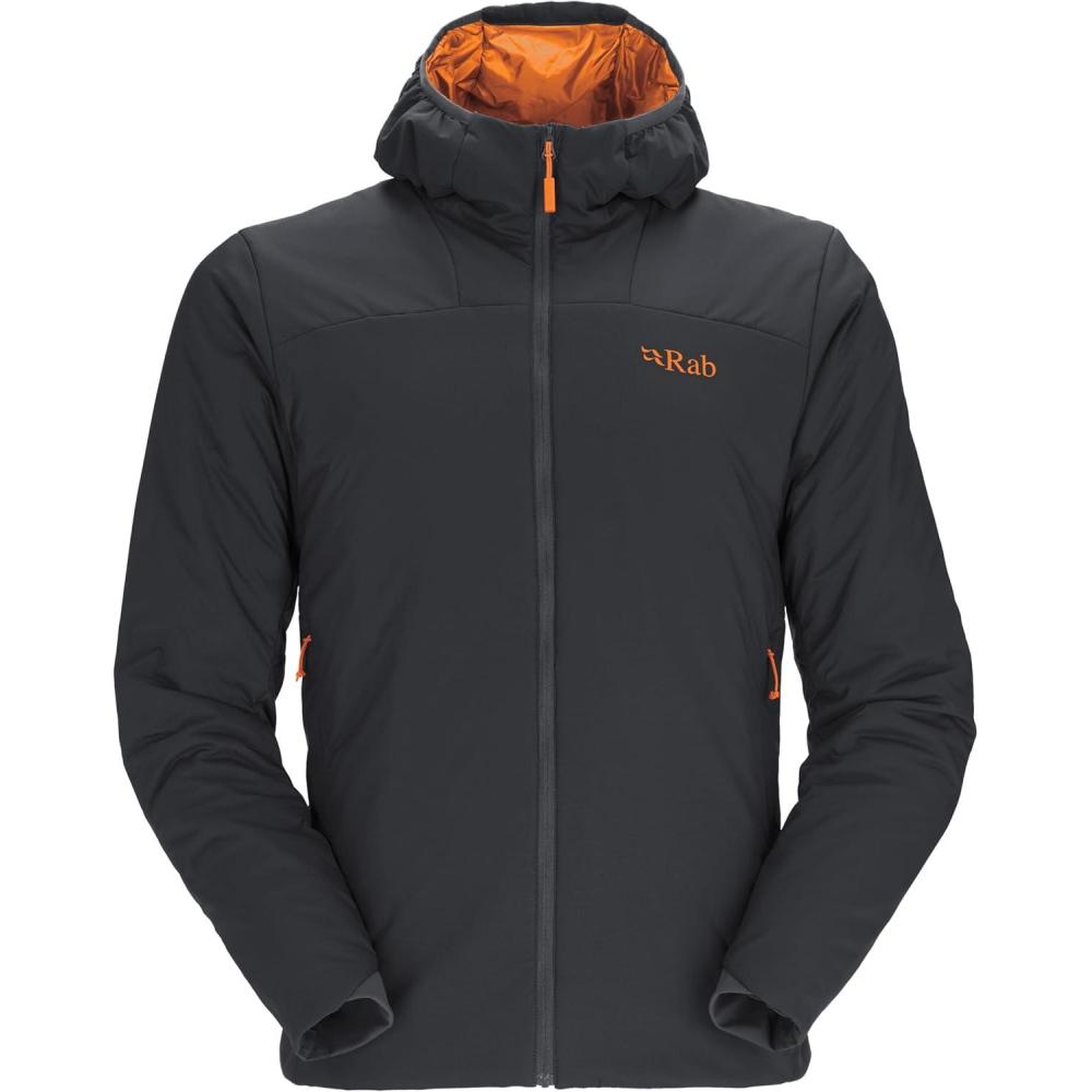 imageRab Mens Xenair Alpine Light Hooded Insulated Jacket for Hiking amp MountaineeringEbony Marmalade