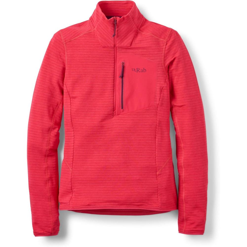 imageRab Womens Ascendor Light PullOn  HalfZip Fleece Coat for Climbing Skiing amp MountaineeringWatermelon