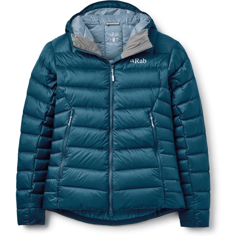 imageRab Womens Electron Pro 800Fill Down Hooded Jacket for Climbing amp MountaineeringTempest Blue
