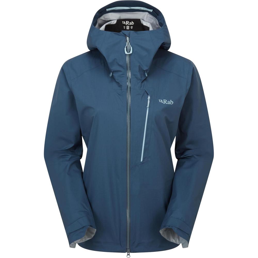 imageRab Womens Firewall Alpine Jacket  Ultralight Waterproof Hooded Coat for Climbing amp HikingTempest Blue