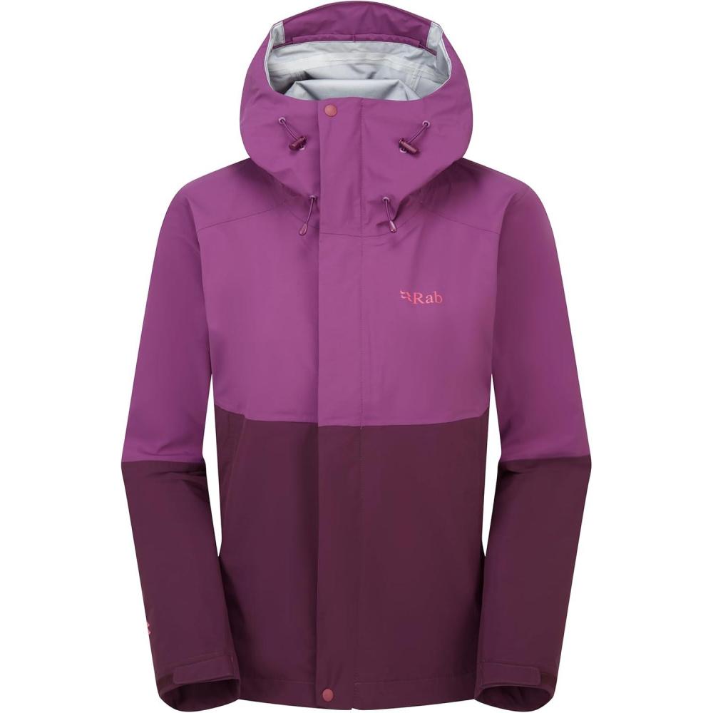 imageRab Womens Firewall Jacket  Lightweight Waterproof Hooded Coat for Climbing amp HikingPlumMulberry