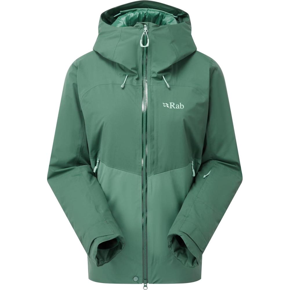 imageRab Womens Khroma Diffract Jacket Insulated Waterproof Ski Coat for Alpine amp Backcountry SkiingGreen SlateEucalyptus