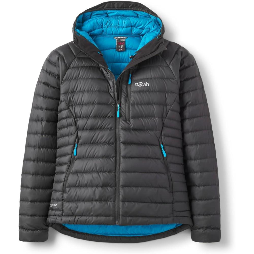 imageRab Womens Microlight Alpine 700Fill Down Hooded Puffer Jacket for Hiking amp SkiingBlack
