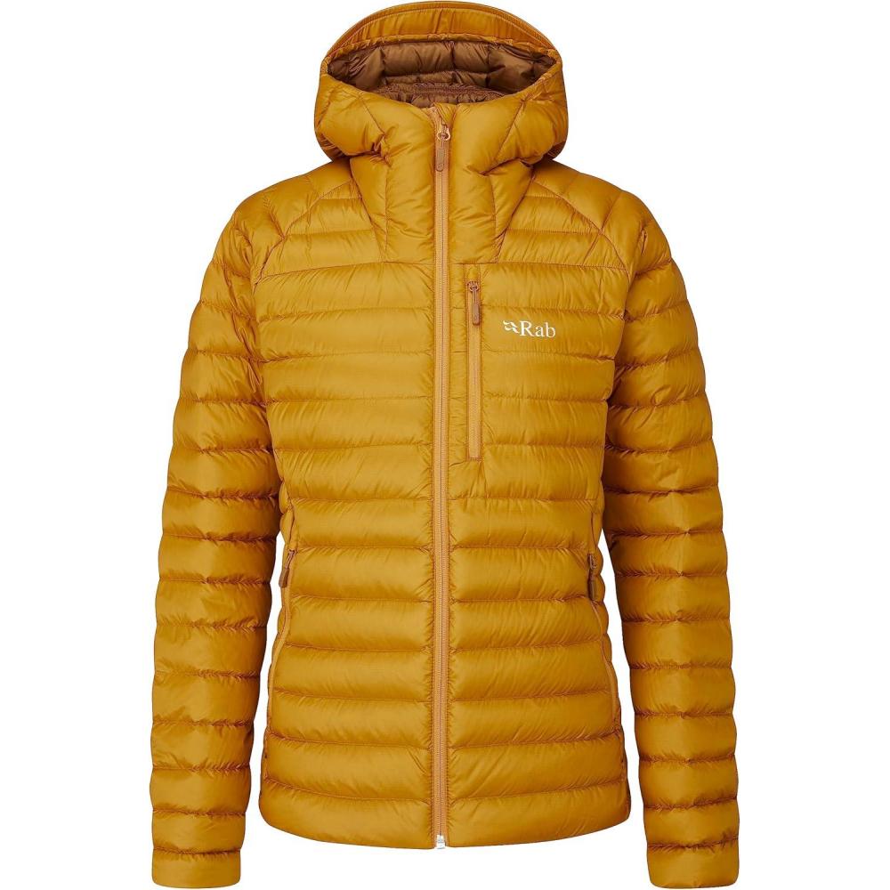 imageRab Womens Microlight Alpine 700Fill Down Hooded Puffer Jacket for Hiking amp SkiingDark Butternut