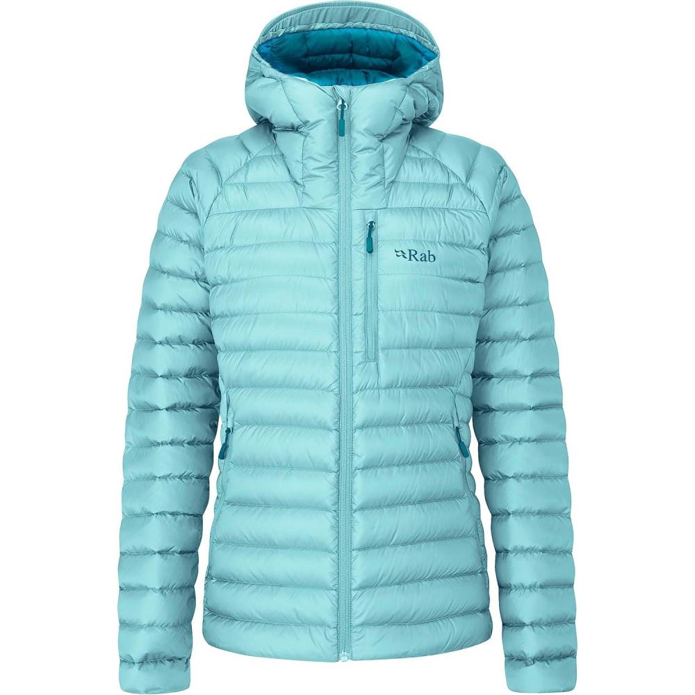 imageRab Womens Microlight Alpine 700Fill Down Hooded Puffer Jacket for Hiking amp SkiingMeltwater