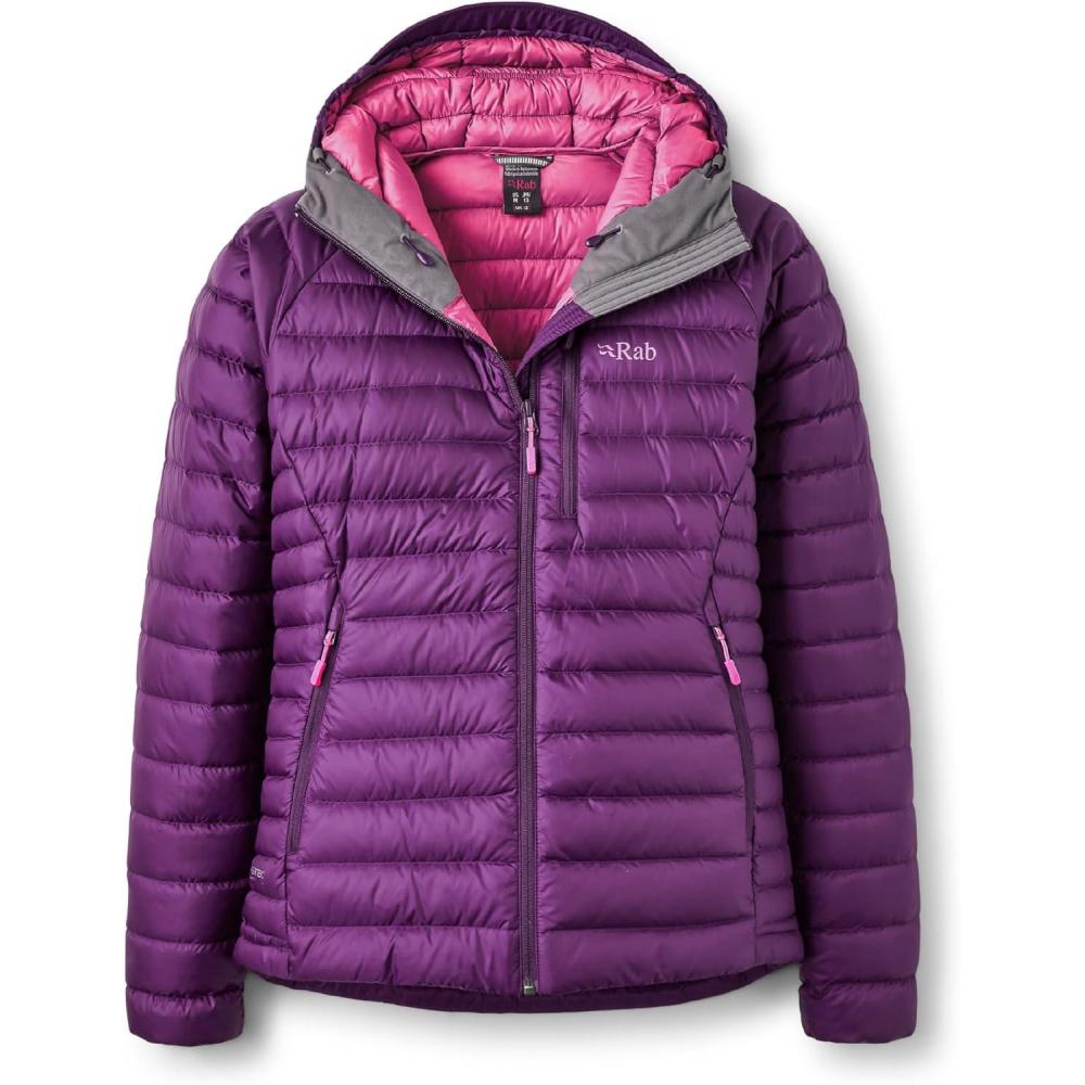 imageRab Womens Microlight Alpine 700Fill Down Hooded Puffer Jacket for Hiking amp SkiingMulberry