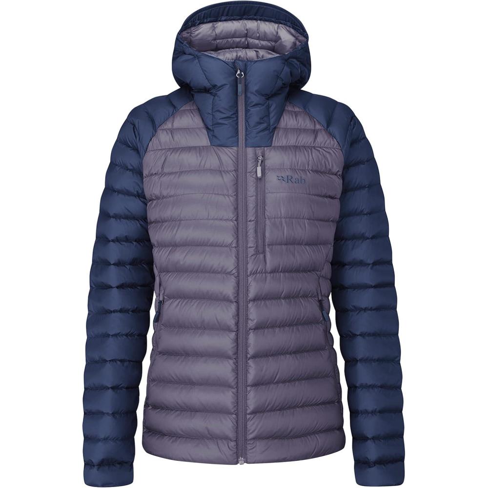 imageRab Womens Microlight Alpine 700Fill Down Hooded Puffer Jacket for Hiking amp SkiingPatriot BluePurple Sage