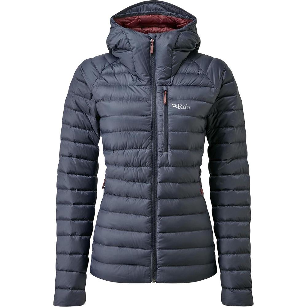 imageRab Womens Microlight Alpine 700Fill Down Hooded Puffer Jacket for Hiking amp SkiingSteel