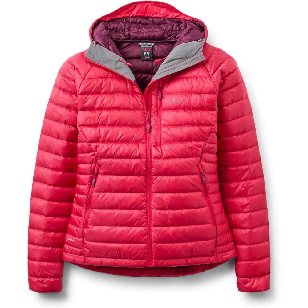 imageRab Womens Microlight Alpine 700Fill Down Hooded Puffer Jacket for Hiking amp SkiingWatermelon
