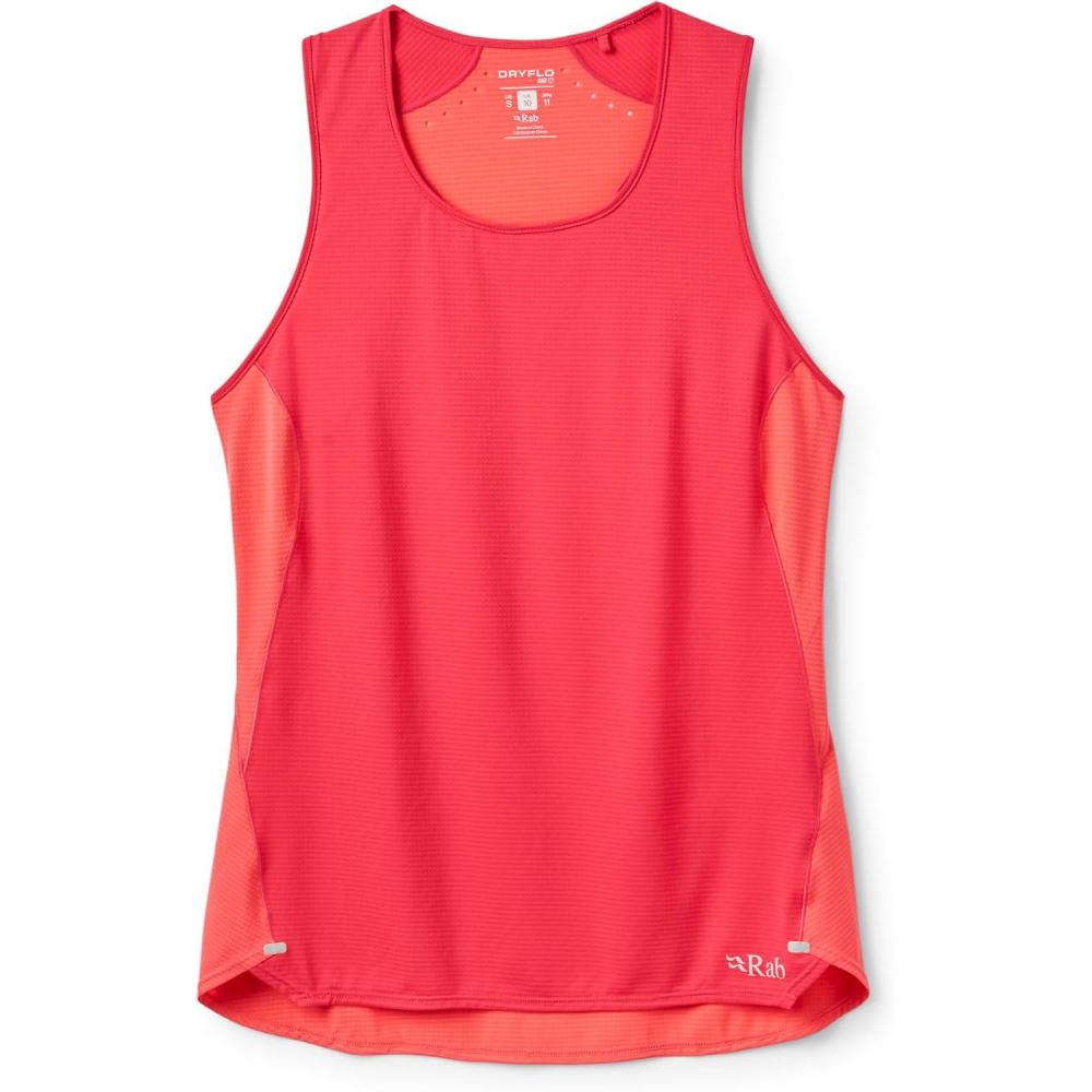 imageRab Womens Sonic Ultra Vest Lightweight QuickDrying Tank Top for Hiking amp Trail RunningWatermelonHibiscus