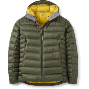Rab Men’s Electron Pro 800-Fill Down Hooded Jacket for Climbing & Mountaineering(Army)