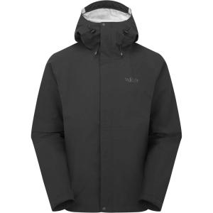 Rab Men’s Firewall Jacket – Lightweight Waterproof Hooded Coat for Climbing & Hiking(Black)