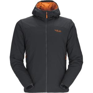 Rab Men’s Xenair Alpine Light Hooded Insulated Jacket for Hiking & Mountaineering(Ebony (Marmalade))