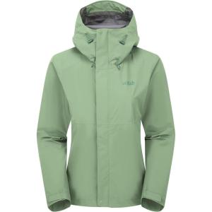 Rab Women’s Downpour Jacket – Lightweight Waterproof Hooded Coat for Hiking & Trekking(Fig Green)