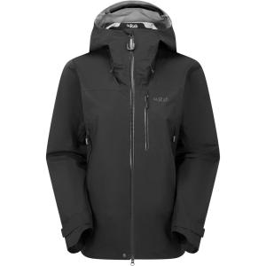 Rab Women’s Firewall Mountain Jacket – Lightweight Waterproof Hooded Coat for Climbing & Hiking(Black)