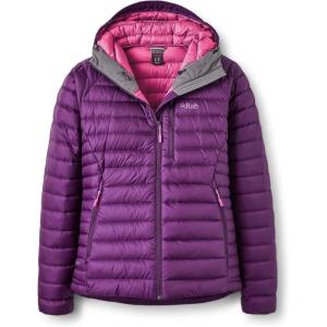 Rab Women’s Microlight Alpine 700-Fill Down Hooded Puffer Jacket for Hiking & Skiing(Mulberry)