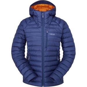 Rab Women’s Microlight Alpine 700-Fill Down Hooded Puffer Jacket for Hiking & Skiing(Patriot Blue/Marmalade)