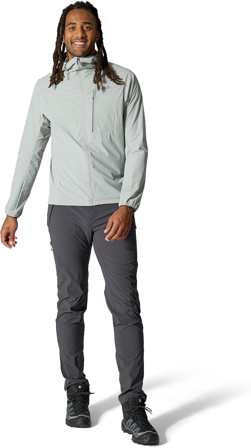 imageRab Mens Borealis Alpine Hoody Jacket Lightweight WaterRepellent Softshell Coat for Hiking amp ClimbingLight Zinc