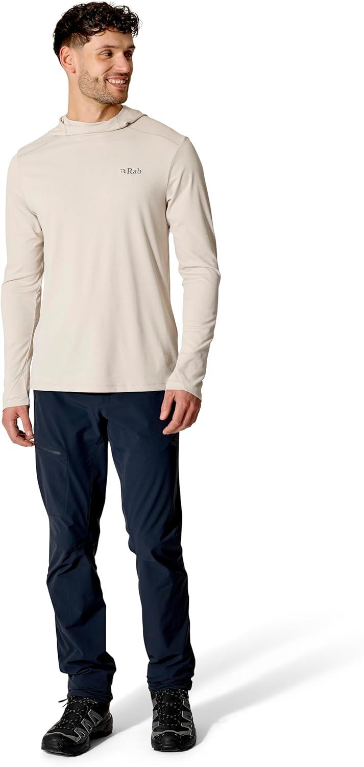 imageRab Mens Force Hoody Lightweight LongSleeve Hooded Baselayer Shirt for Hiking Climbing amp Trail RunningPebble