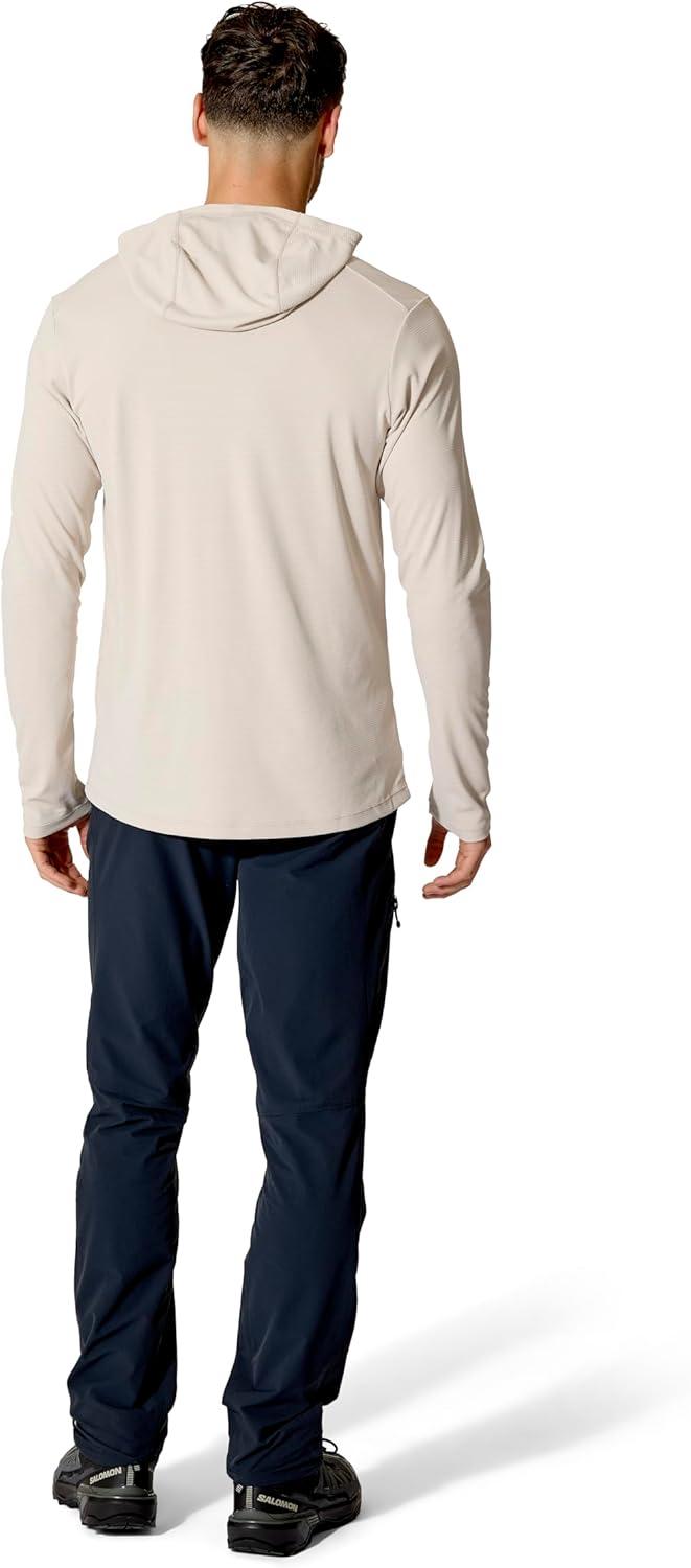 imageRab Mens Force Hoody Lightweight LongSleeve Hooded Baselayer Shirt for Hiking Climbing amp Trail RunningPebble
