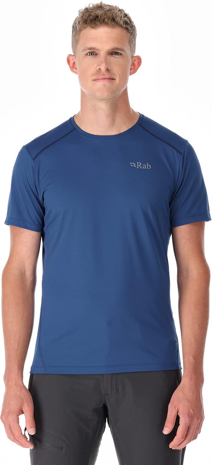 imageRab Mens Force Tee Lightweight TShirt for Hiking Climbing amp Trail RunningNightfall Blue