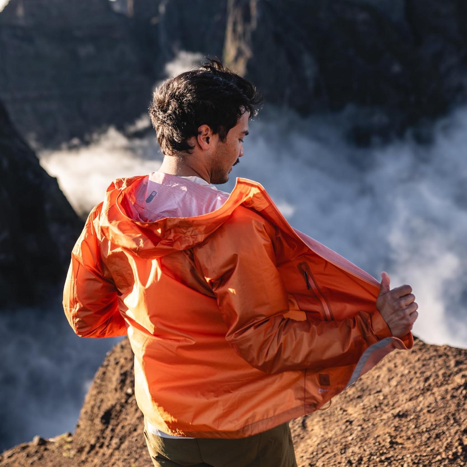 imageRab Mens Phantom Mountain Jacket Lightweight Packable Hooded FullZip for Hiking amp BackpackingDark Melba