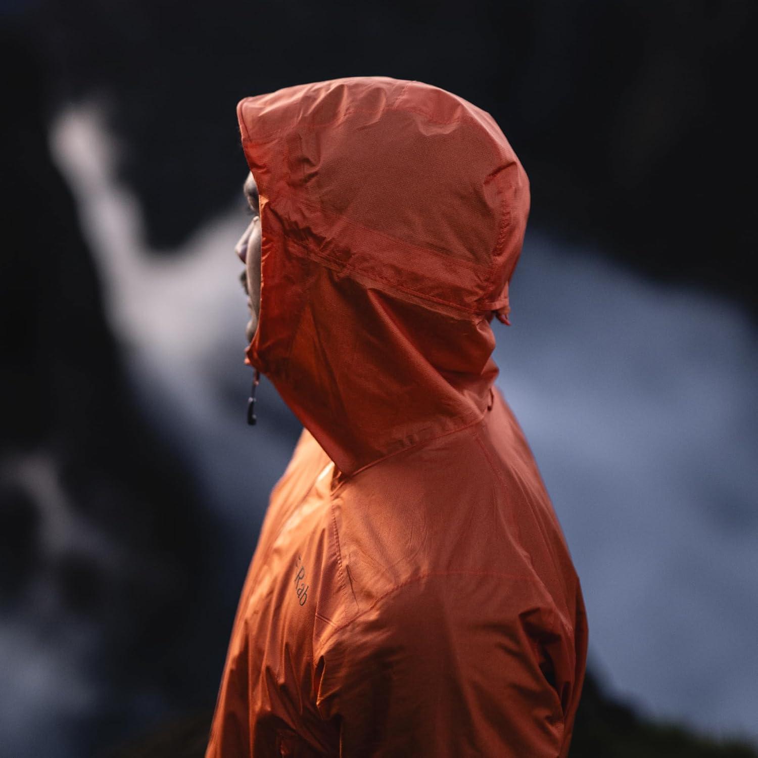 imageRab Mens Phantom Mountain Jacket Lightweight Packable Hooded FullZip for Hiking amp BackpackingDark Melba