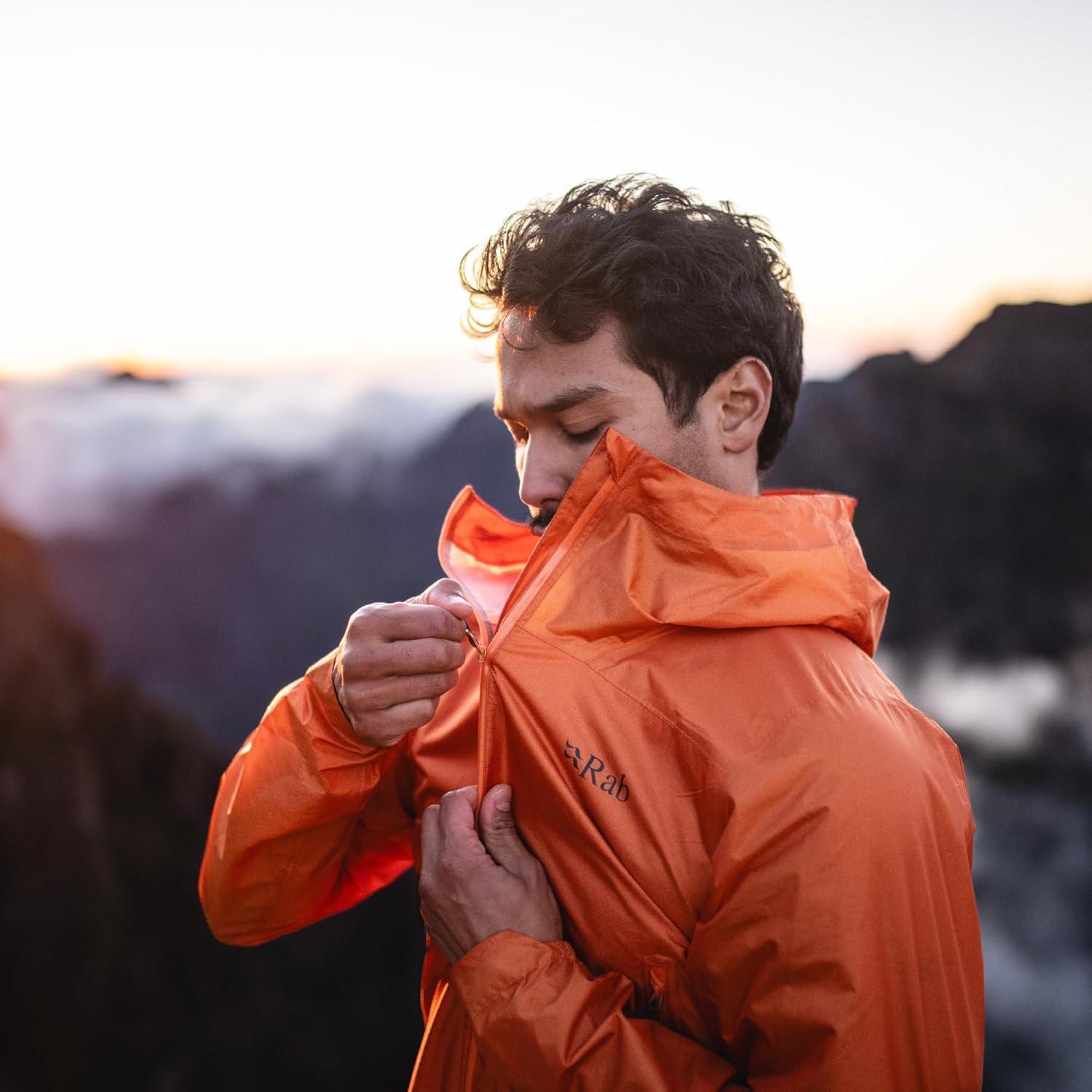 imageRab Mens Phantom Mountain Jacket Lightweight Packable Hooded FullZip for Hiking amp BackpackingDark Melba