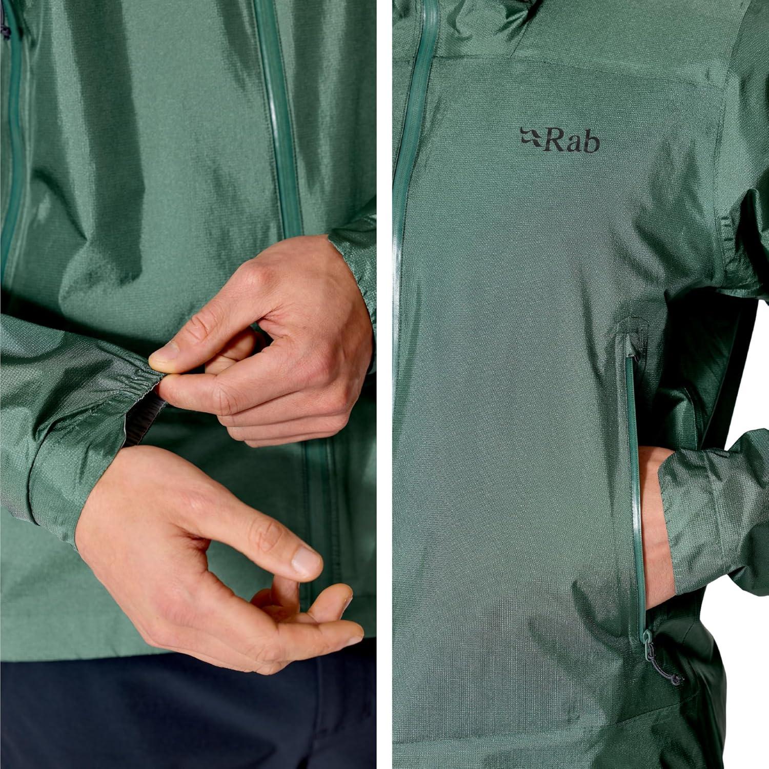 imageRab Mens Phantom Mountain Jacket Lightweight Packable Hooded FullZip for Hiking amp BackpackingSage