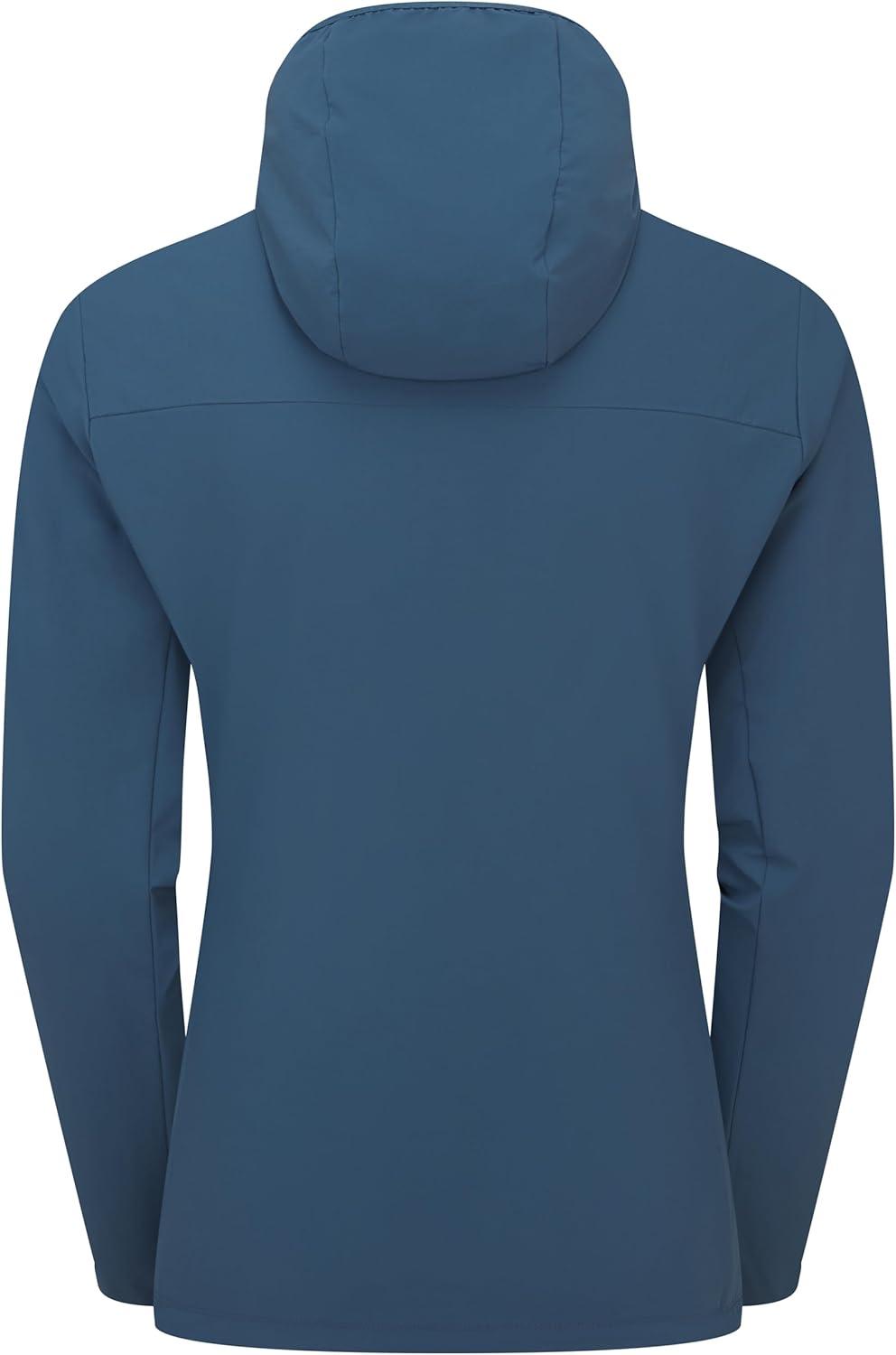 imageRab Womens Borealis Hoody Jacket Lightweight WaterRepellent Softshell Coat for Hiking amp ClimbingTempest Blue